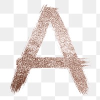 Painted glitter a letter png rose gold font