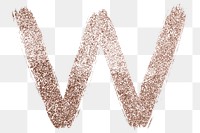 Painted glitter w letter png rose gold font