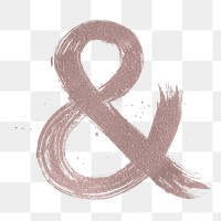 Painted and symbol png rose gold font