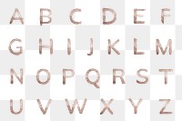 Rose gold alphabet png font