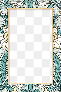 Vintage floral frame png Bohemian