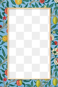 Rectangular antique floral frame png