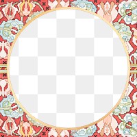 Frame png with cyclamen pattern vintage style