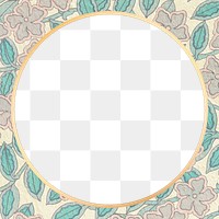 Round floral frame png/ blank space