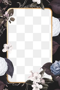 Vintage floral frame png portrait copy space