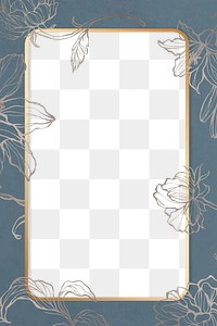 Floral frame png vintage style portrait