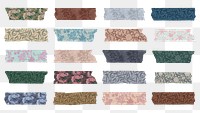 Png Leafy washi tape journal sticker set remix from artwork by William Morris