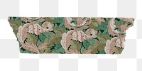 Png leafy washi tape journal sticker remix from artwork by William Morris