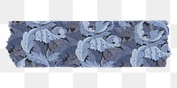 Png leafy washi tape blue diary sticker remix from artwork by William Morris