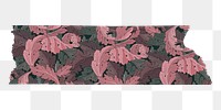 Png leafy washi tape pink journal sticker remix from artwork by William Morris