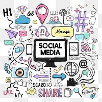 Png cool doodle social media story sticker set