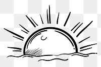 Sunrise png doodle cartoon teen sticker