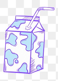 Png milk carton cartoon doodle food sticker