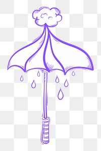 Png pastel umbrella doodle sticker icon clipart