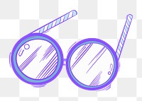 Png glasses doodle cartoon teen sticker