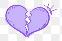Png pastel broken heart doodle social media story sticker