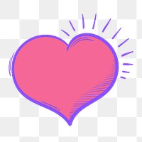 Png pastel pink heart doodle social media story sticker