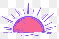 Png sunset doodle cartoon teen sticker