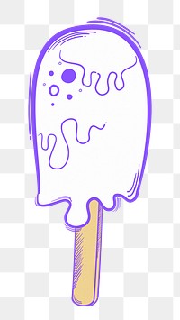 Png ice cream funky hand drawn doodle cartoon sticker