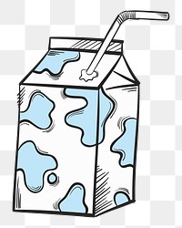 Png milk box cartoon doodle hand drawn sticker