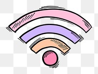 Png wifi funky hand drawn doodle cartoon sticker