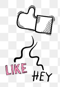 Png like icon cartoon doodle hand drawn sticker
