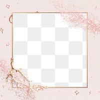 Glitter frame png pink sparkly background