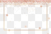 Festive shimmery png frame star pattern background