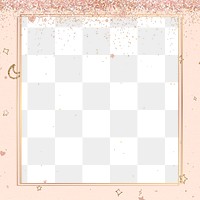 Shimmery border png festive rose gold glitter frame