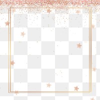 Glittery star pattern party png frame background