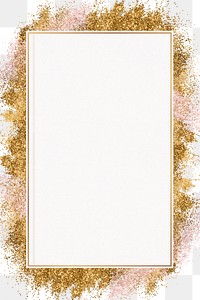 Gold glitter frame png festive background