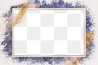 Shiny gold border png festive glitter frame