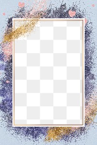 Glitter frame png purple sparkly background