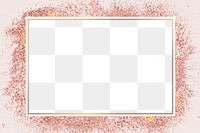 Shimmery pink border png festive glitter frame