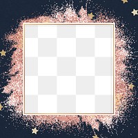 Glittery star pattern party png frame background