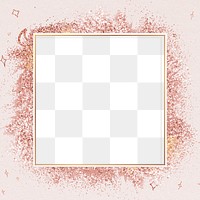 Glitter frame png pink sparkly background