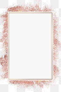 Rose gold glitter frame png festive background