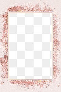 Rose gold glitter frame png festive background