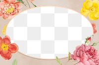 Vivid flower adorned png frame