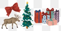 Cute Christmas png sticker ornament hand drawn collection