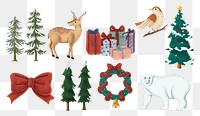 Christmas vibe festive holiday png sticker hand drawn collection