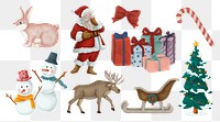 Christmas vibe festive holiday png sticker hand drawn collection