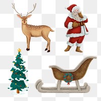 Christmas vibe festive holiday png sticker hand drawn set