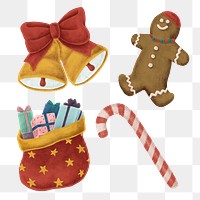 Cute Christmas png sticker ornament drawing collection