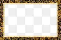 Gold botanical frame pattern png remix from artwork by William Morris