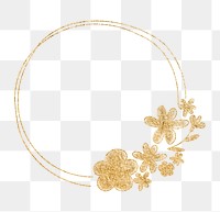 Png floral round frame gold effect