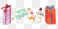 Hand drawn png sticker glitter Christmas illustration collection