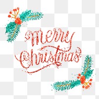 Merry Christmas message png sticker handwritten