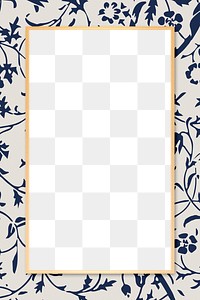 Art nouveau png tulip flower pattern frames remix from artwork by William Morris