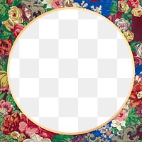 Colorful floral pattern frame png ornamental illustration